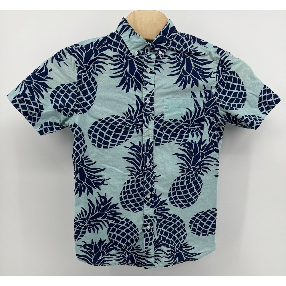 Old Navy Hawaiian Shirt Men's Size S Cotton Slim Fit Tropical Floral Aloha